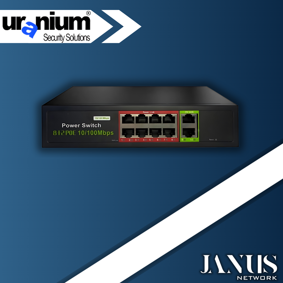 URANIUM POE-G8002-96W 8 PORT GIGABIT + 2 PORT GIGABIT RJ45 UPLINK POE SWITCH (REALTEK CHIPSET)